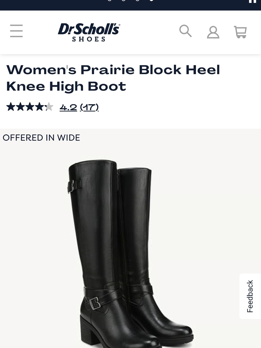 Dr. Scholl's Women's Prairie Knee High Block Heel Boot in Black